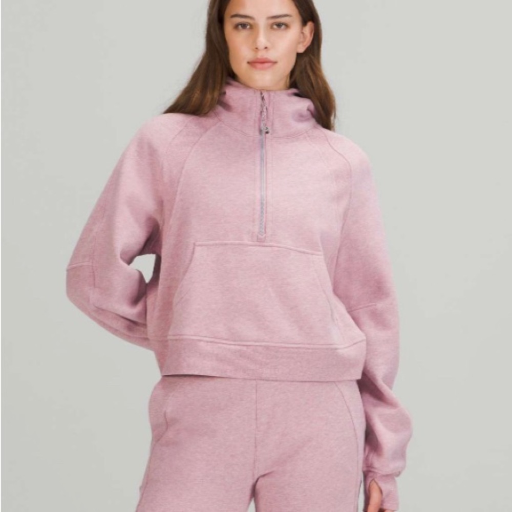 Lululemon Scuba Oversized Half-Zip Hoodie: Heathered Pink Taupe
